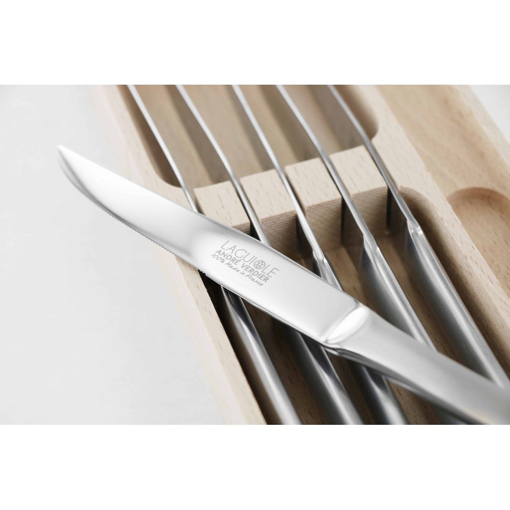Coffret 6 couteaux à steak Lame dentée Laguiole inox - Visuel 1